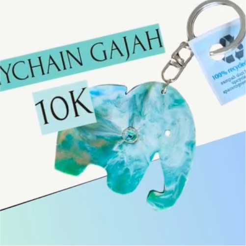 Gantungan Kunci Gajah Recycle